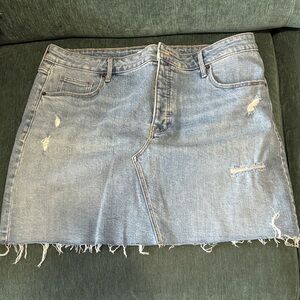 Old Navy Light Blue Distressed Mini Skirt